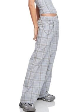 Lioness sebastian pant blue plaid size medium new with tags
